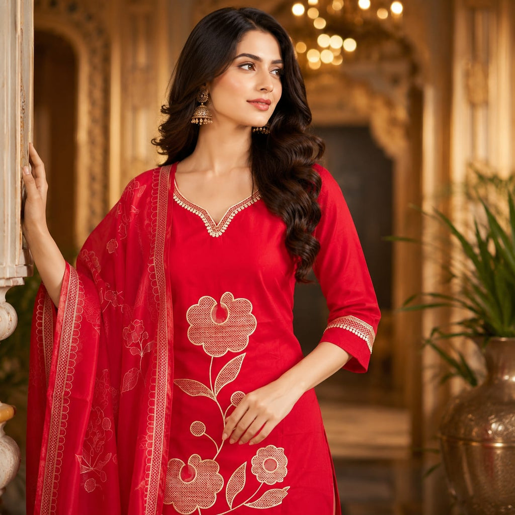 Red Floral Set