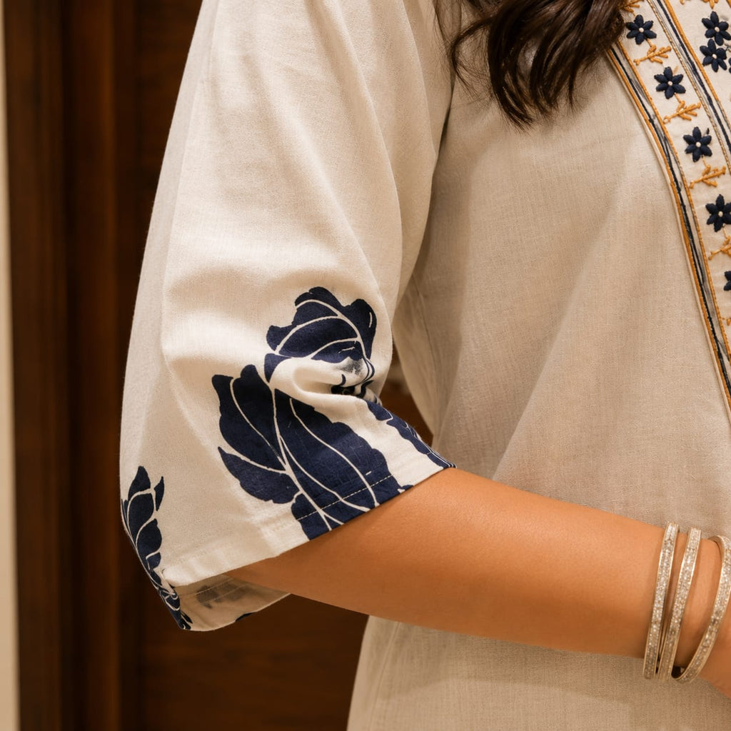 Blue Blossom Kurti