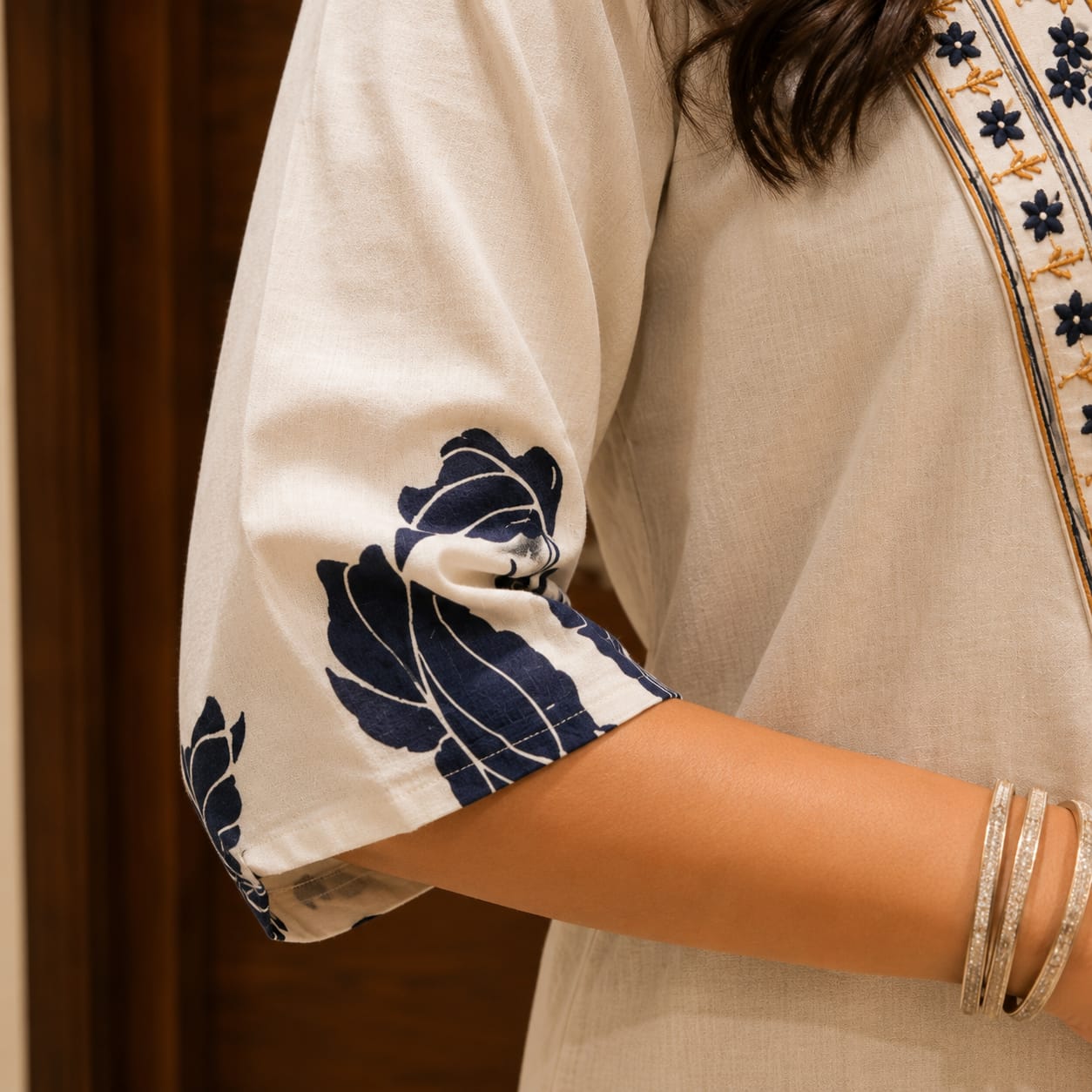 Blue Blossom Kurti