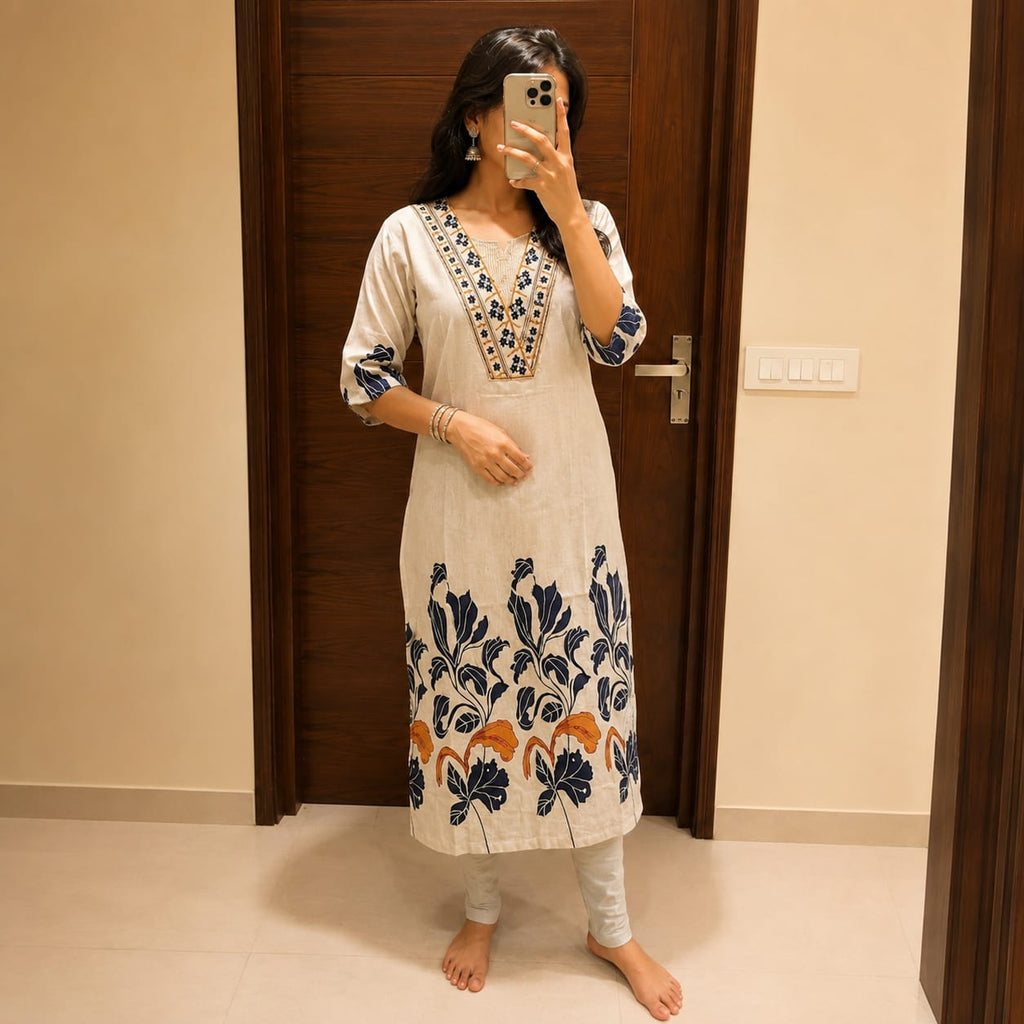 Blue Blossom Kurti