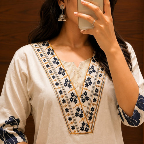 Blue Blossom Kurti