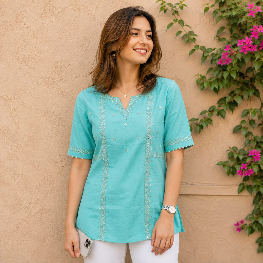 Prerna Aqua Kurti