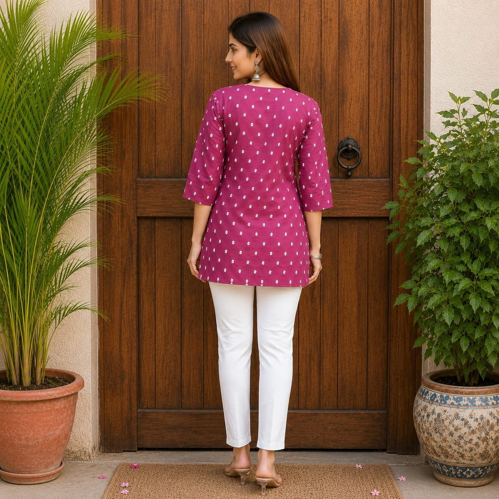 Kusum Wine Blossom Kurti