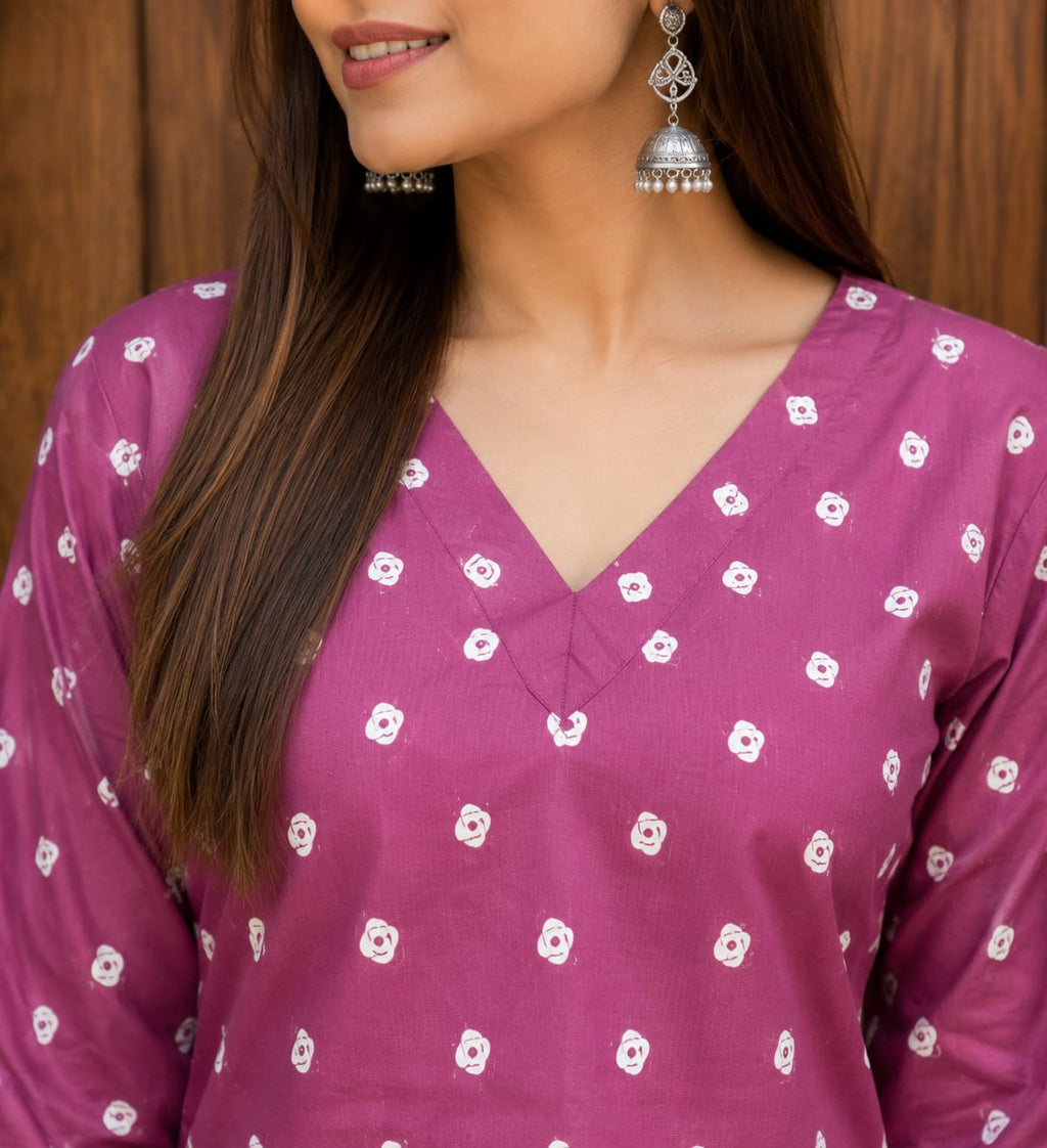 Kusum Wine Blossom Kurti