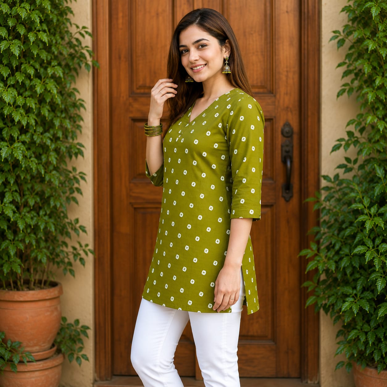 Pallavi Olive Grace Kurti