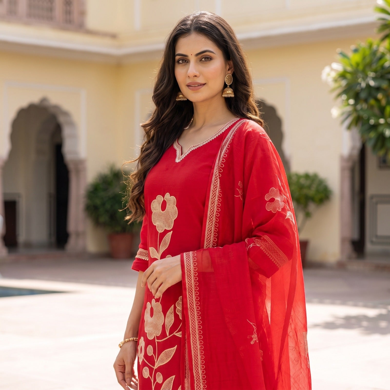 Red Floral Set