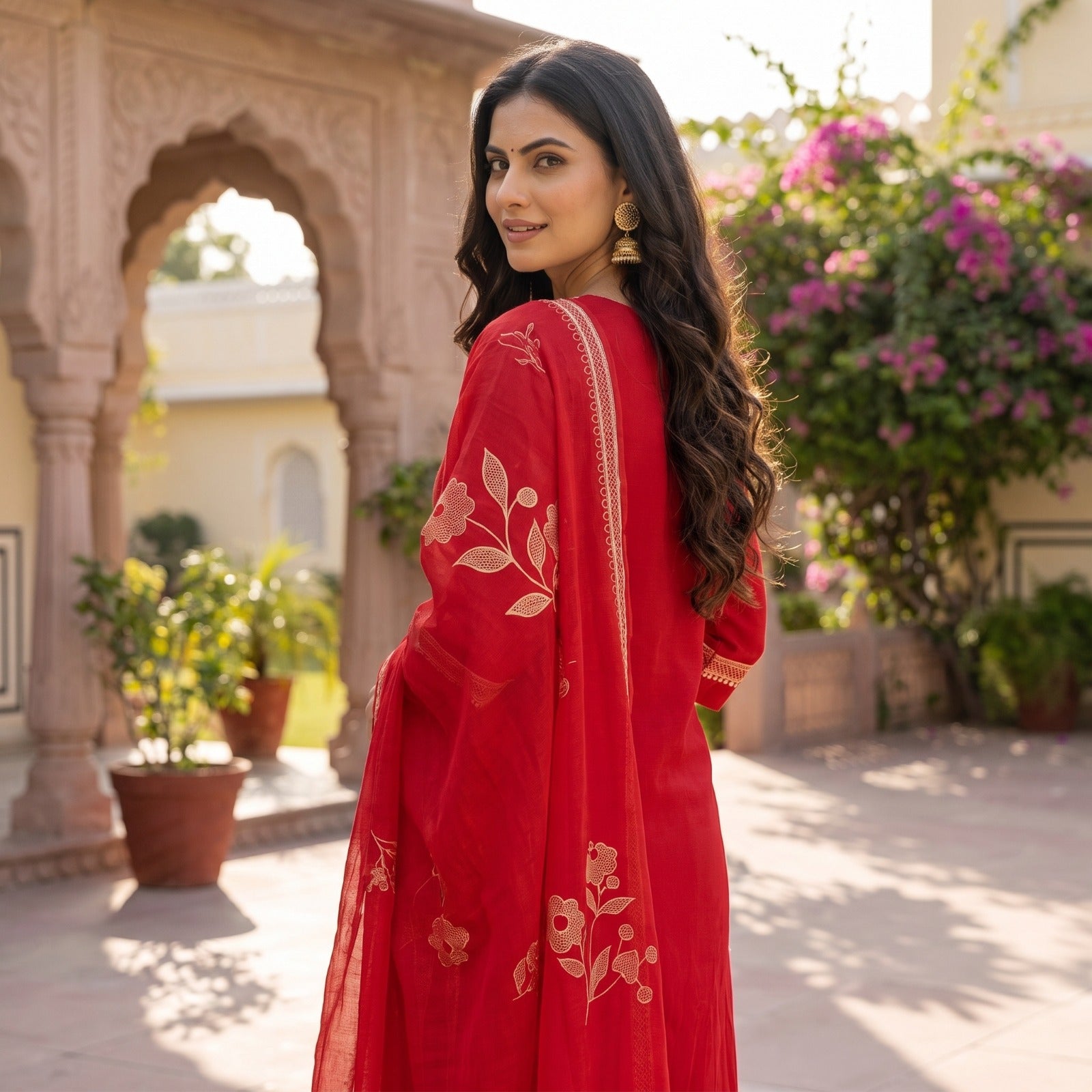 Red Floral Set